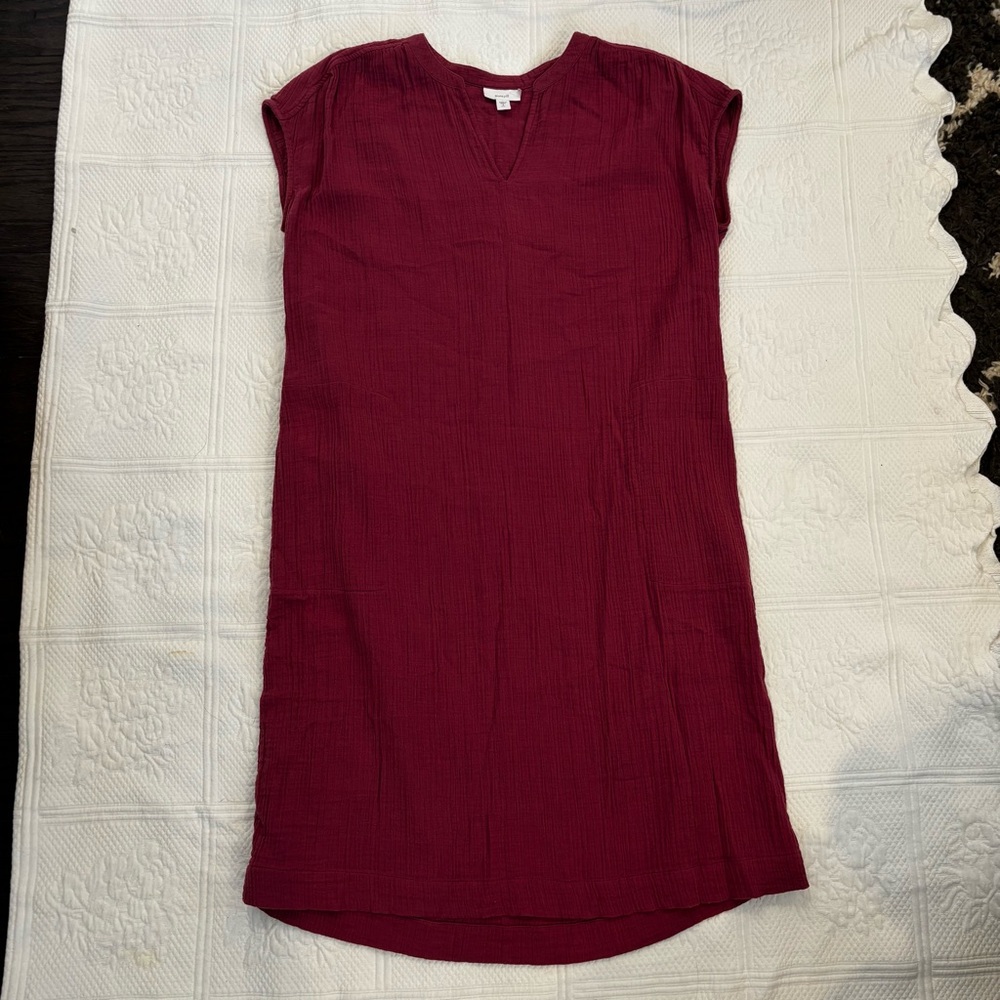 J. Jill Rich Burgundy Gauzy Midi Dress